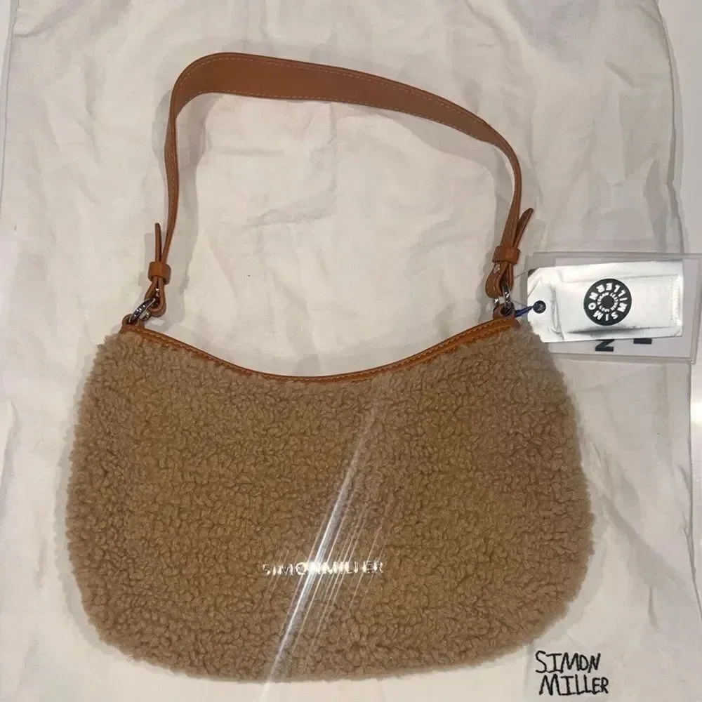 NWT Simon Miller Faux Sherpa Satchel Sasi Handbag Tan